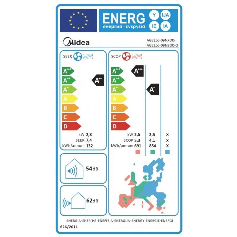 Midea Xtreme Eco Κλιματιστικό Inverter 9000 BTU A++/A+ με Ιονιστή και WiFi