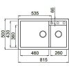 Elleci Quadra 440 Metaltek Ένθετος Νεροχύτης Αριστερός από Συνθετικό Γρανίτη Μ81xΠ50cm Titanium M73