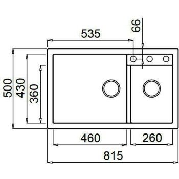 Elleci Quadra 440 Metaltek Ένθετος Νεροχύτης Αριστερός από Συνθετικό Γρανίτη Μ81xΠ50cm Titanium M73