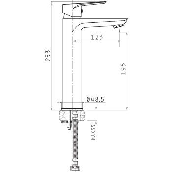 Pyramis Libreto XL 090928801 Αναμεικτική Μπαταρία Νιπτήρα Ψηλή Ασημί