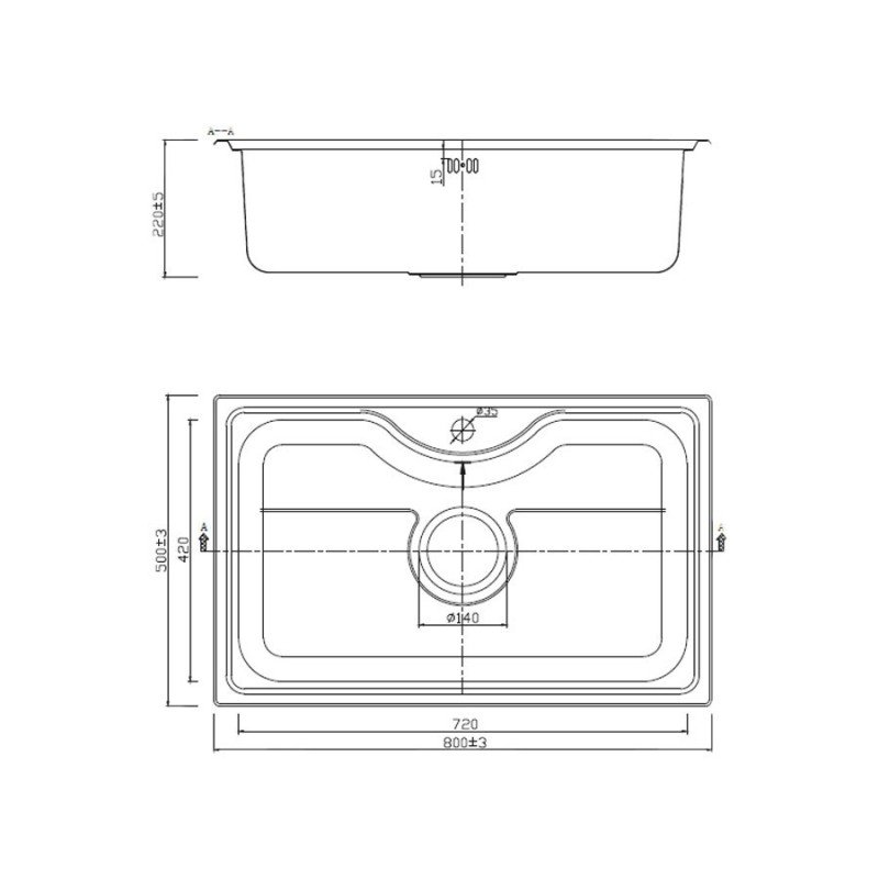 Karag BL 627 Ένθετος Νεροχύτης Inox Σατινέ Μ80xΠ50cm Ασημί