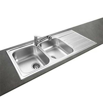 Pyramis Athena Extra 2B 1D Ένθετος Νεροχύτης Inox Σατινέ Μ116xΠ50cm Ασημί