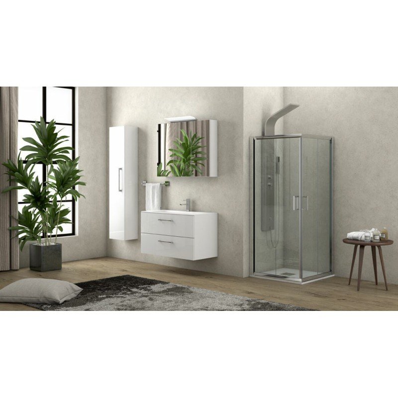 Karag New Flora 100 NFLF1007070180 Καμπίνα Ντουζιέρας με Συρόμενη Πόρτα 70x70x180cm Fabric