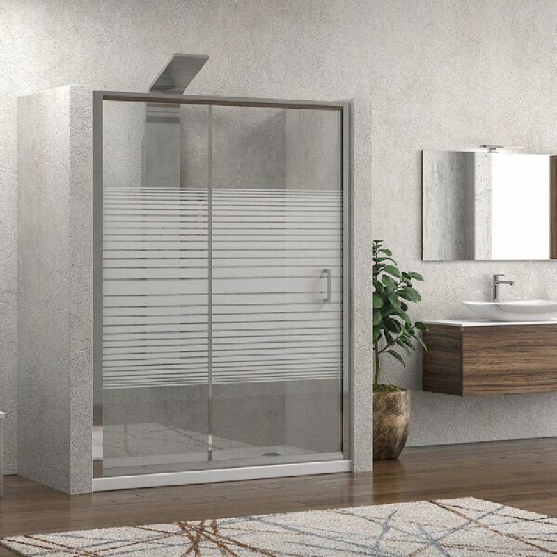 Karag New Flora 500 NFLS500120 Διαχωριστικό Ντουζιέρας με Συρόμενη Πόρτα 120x180cm Serigrafato