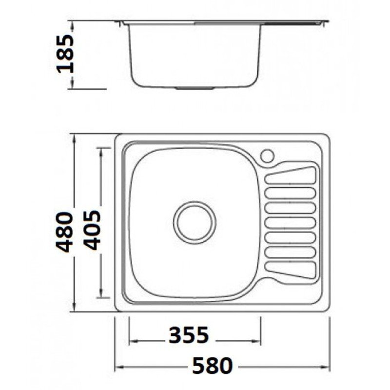 Karag BL 896 Ένθετος Νεροχύτης Inox Σατινέ Μ58xΠ48cm Ασημί