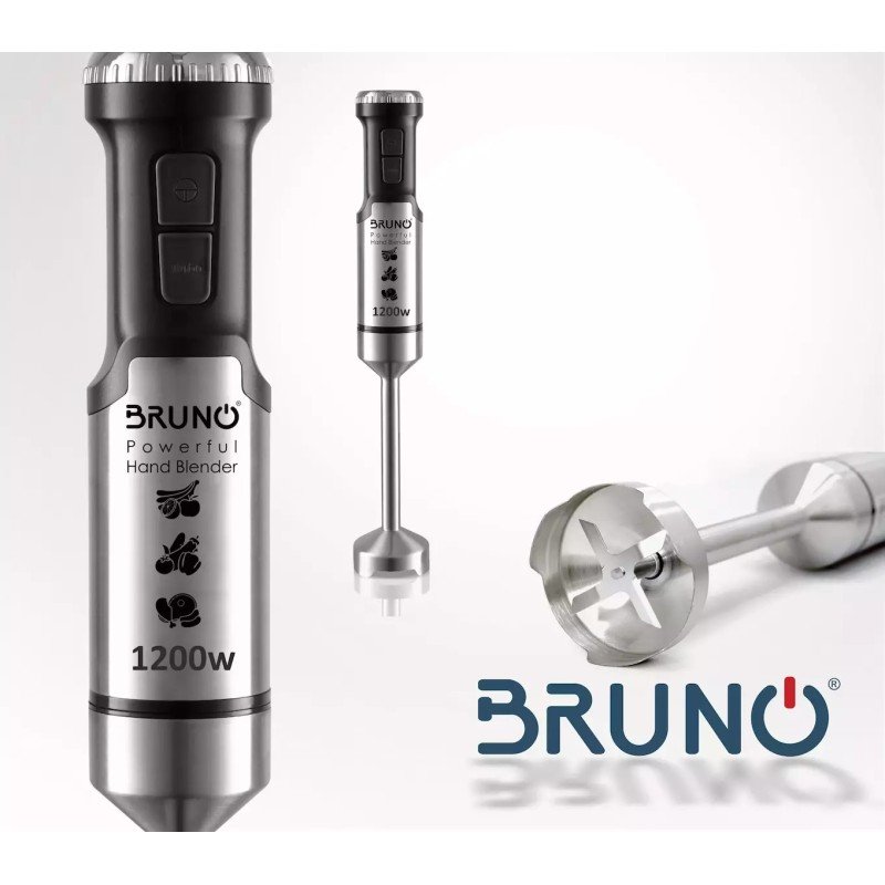 Bruno BRN-0092 Ραβδομπλέντερ με Ανοξείδωτη Ράβδο 1200W Ασημί