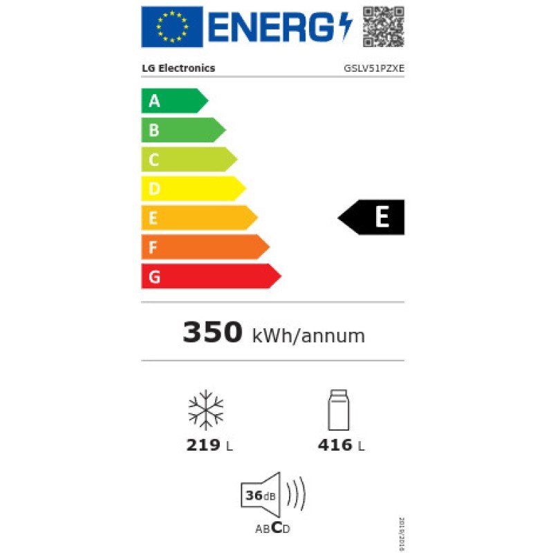 LG Ψυγείο Ντουλάπα 635lt Total NoFrost Υ179xΠ91.3xΒ73.5εκ. Inox GSLV51PZXE