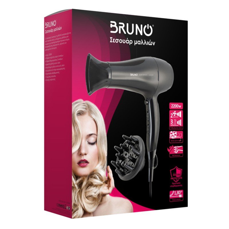 Bruno Πιστολάκι Μαλλιών με Φυσούνα 2200W BRN-0154 Bruno Πιστολάκι Μαλλιών με Φυσούνα 2200W BRN-0154