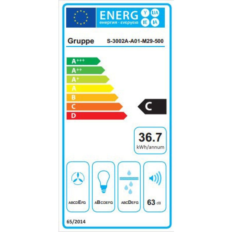 Gruppe Pratico S-3002A-A01-M29-500 Ελεύθερος Απορροφητήρας 50cm Inox