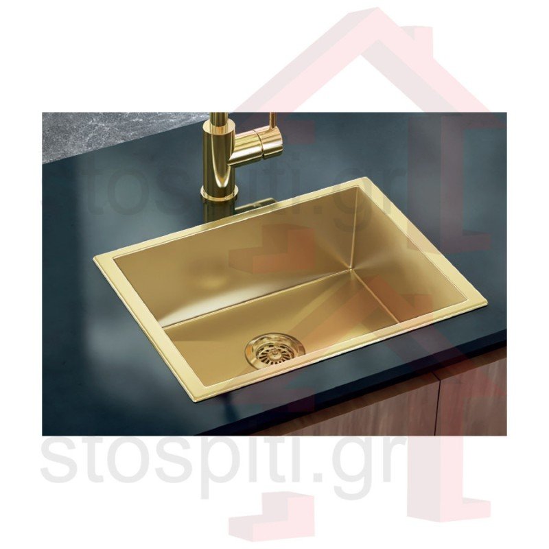 Karag BK6045 Ένθετος Νεροχύτης Inox Brushed Μ60xΠ45cm Χρυσός