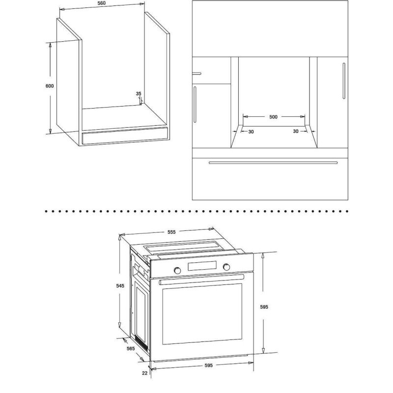Thermogatz TGS 5533 04.405.208 Φούρνος Αερίου άνω Πάγκου 54lt χωρίς Εστίες Π60εκ. Beige