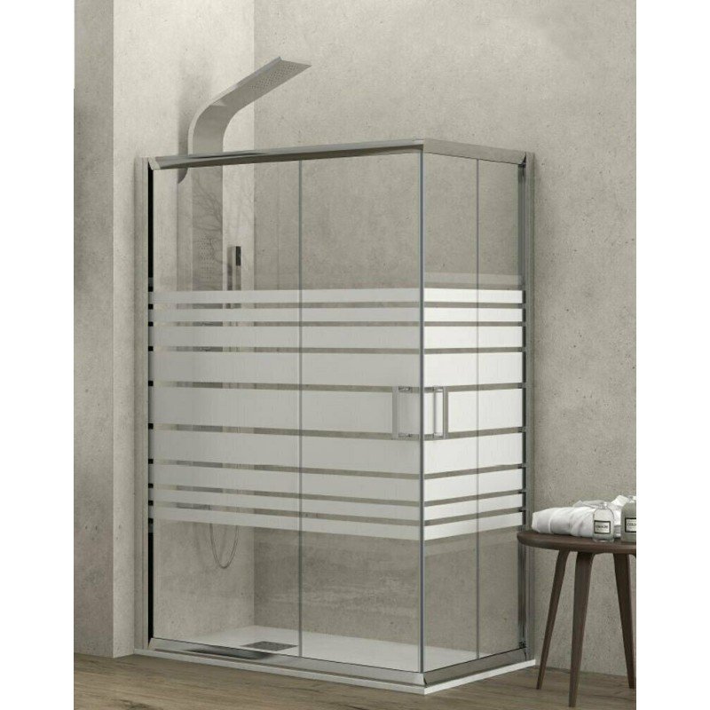 Karag New Flora 100 Καμπίνα Ντουζιέρας με Συρόμενη Πόρτα 70x110x180cm Serigrafato