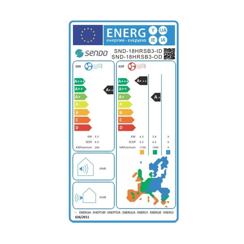 Sendo Hermes Gold HRSB3 Κλιματιστικό Inverter 18000 BTU A++/A+++ με WiFi