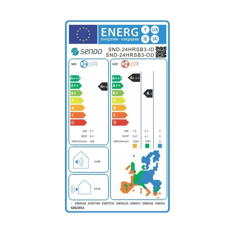Sendo Hermes Gold HRSB3 Κλιματιστικό Inverter 24000 BTU A++/A+++ με WiFi