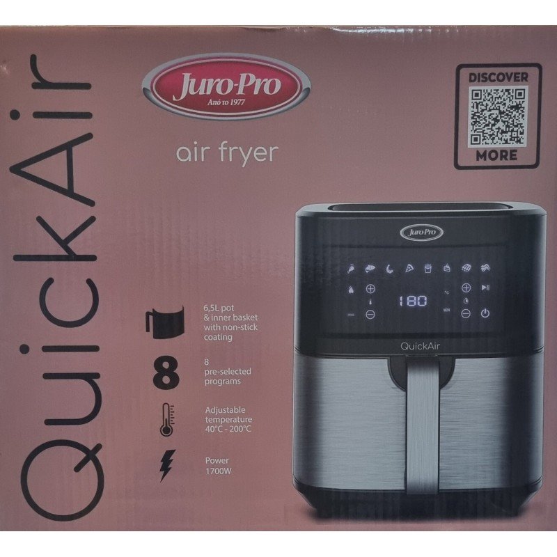 Juro-Pro Air Fryer 6.5lt Ασημί 31013354700447