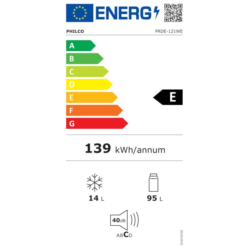Philco Mini Bar 109lt Υ85xΠ55xΒ58εκ. Λευκό PRDE-121WE