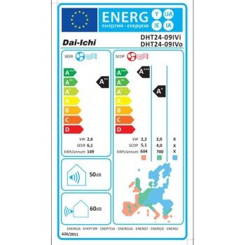 Dai-Ichi Κλιματιστικό Inverter 9000 BTU A++/A+ DHT24-09IVi/DHT24-09IVo