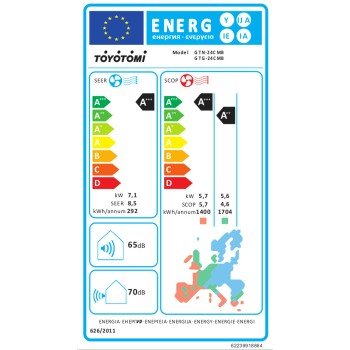 Toyotomi Gosai Κλιματιστικό Inverter 24000 BTU A+++/A++ με Ιονιστή και WiFi Shadow Black