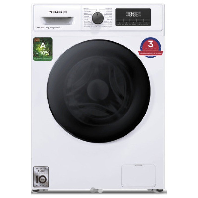 Philco Πλυντήριο Ρούχων 8kg με Ατμό 1400 Στροφών PWM 814A