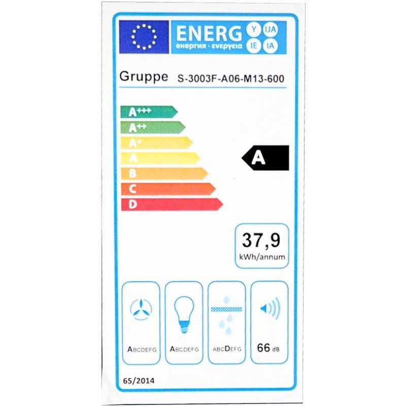 Gruppe Forte Συρόμενος Απορροφητήρας 60cm Μαύρος