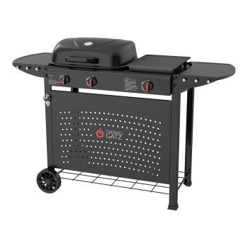 Thermogatz GS GRILL 2 + Plancha Ψησταριά Υγραερίου Μαντεμένιας Σχάρας και Πλάκας με 2 Εστίες 5kW και Πλαϊνό Μάτι