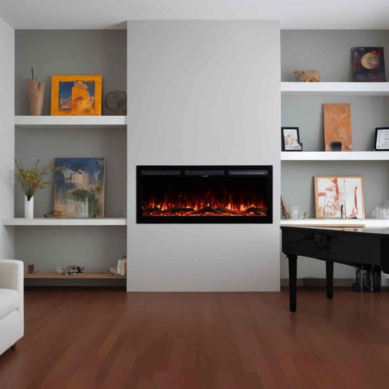 Hitense Επιτοίχιο Ηλεκτρικό Τζάκι 1600W 127x12.7cm Γκρι SUPERIOR-50