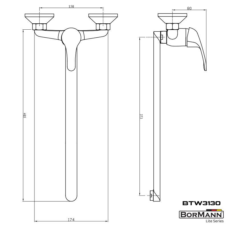 Bormann Zebra BTW3130 026136 Μπαταρία Κουζίνας Τοίχου Ασημί