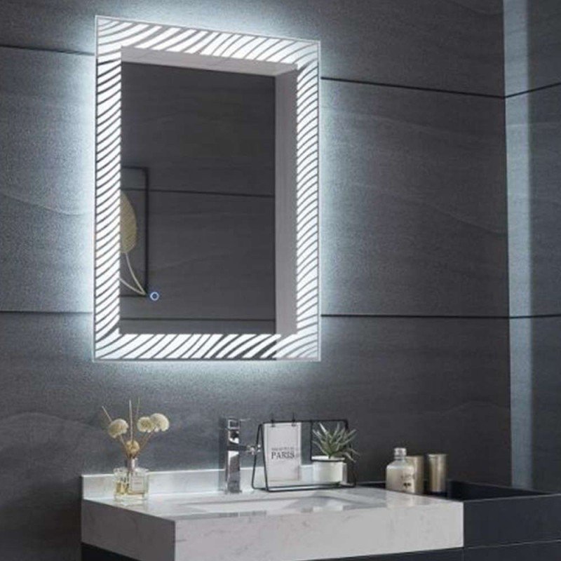 Gloria Grilia 77-0113 Ορθογώνιος Καθρέπτης Μπάνιου Led Αφής 60x80cm