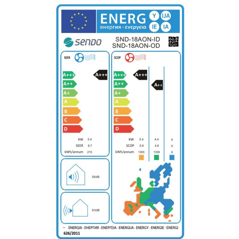 Sendo Aion Κλιματιστικό Inverter 18000 BTU A+++/A+++ με WiFi