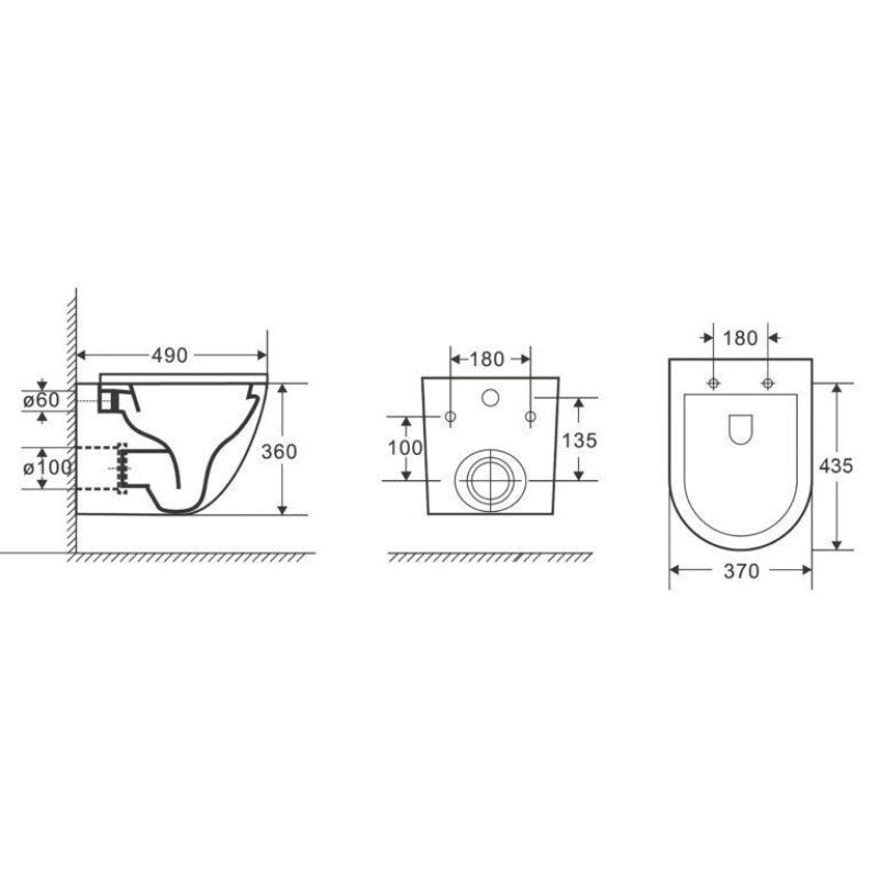 Karag Milos LT046E-NRGW Λεκάνη Δαπέδου Rimless Λευκή Γυαλιστερή