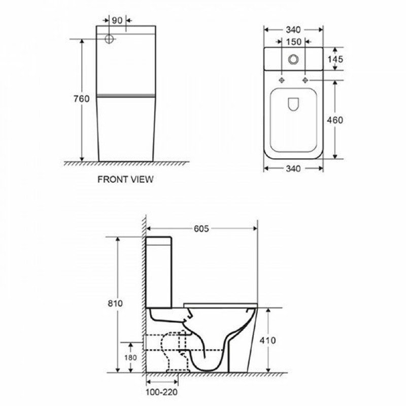 Karag IOS BTW 2175A-RMB Λεκάνη Δαπέδου Rimless με Καζανάκι με Slim Κάλυμμα Soft Close Μαύρη