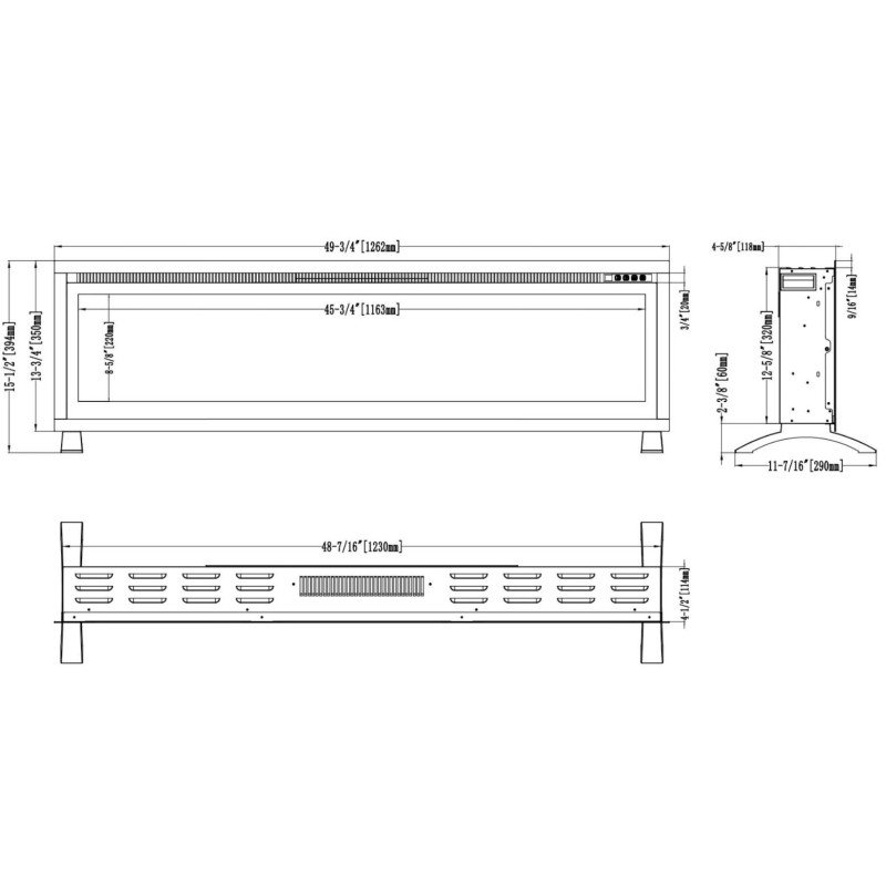 Ηλεκτρικό Τζάκι Smart Notting Hill 50 Επιτοίχιο Ένθετο L.e.d 1800w Hitense