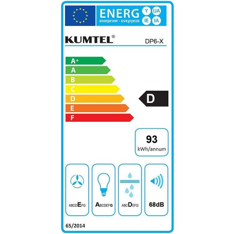 Kumtel Απορροφητήρας Καμινάδα 60cm Inox DP6-X Kumtel Απορροφητήρας Καμινάδα 60cm Inox DP6-X