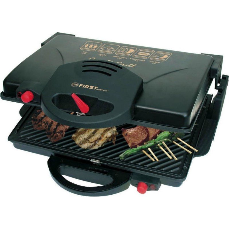 First Austria Τοστιέρα Γκριλιέρα 2000W Μαύρη FA-5330