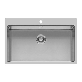 Pyramis Istros 1B Ισόπεδος Νεροχύτης Inox Brushed Μ75.5xΠ51cm Ασημί