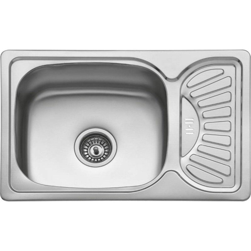 Karag BL 897 Ένθετος Νεροχύτης Inox Σατινέ Μ66xΠ43cm Ασημί