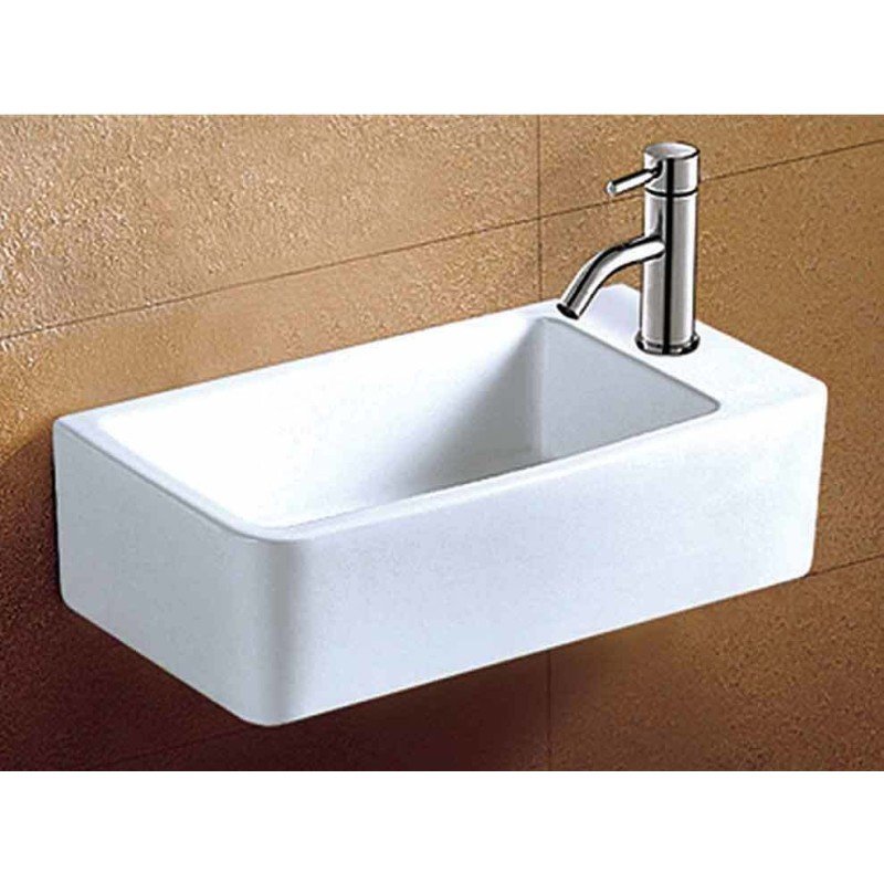 Karag LT5043 Επιτοίχιος Κρεμαστός / Επικαθήμενος Νιπτήρας Πορσελάνης 46x26x10.5cm Λευκός