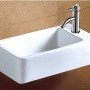 Karag LT5043 Επιτοίχιος Κρεμαστός / Επικαθήμενος Νιπτήρας Πορσελάνης 46x26x10.5cm Λευκός