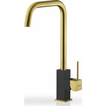 Pyramis Adelita PVD 090928101 Μπαταρία Κουζίνας Πάγκου Inox Gold & Pearl Black