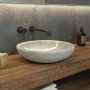 Karag Sora SORA-CR Επικαθήμενος Νιπτήρας Πέτρινος 40x40x12cm Cream