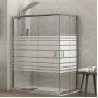 Karag New Flora 100 NFLS1008010180 Καμπίνα Ντουζιέρας με Συρόμενη Πόρτα 80x100x180cm Serigrafato