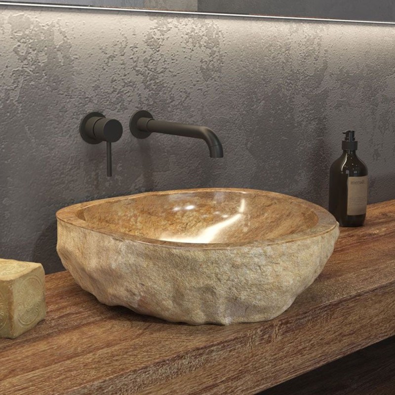Karag Onyx ONYX Επικαθήμενος Νιπτήρας Πέτρινος 45x45x15cm Onyx