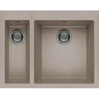 Elleci Quadra 150 Granitek Ένθετος Νεροχύτης Δεξιός από Συνθετικό Γρανίτη Μ59xΠ50cm Tortora G43