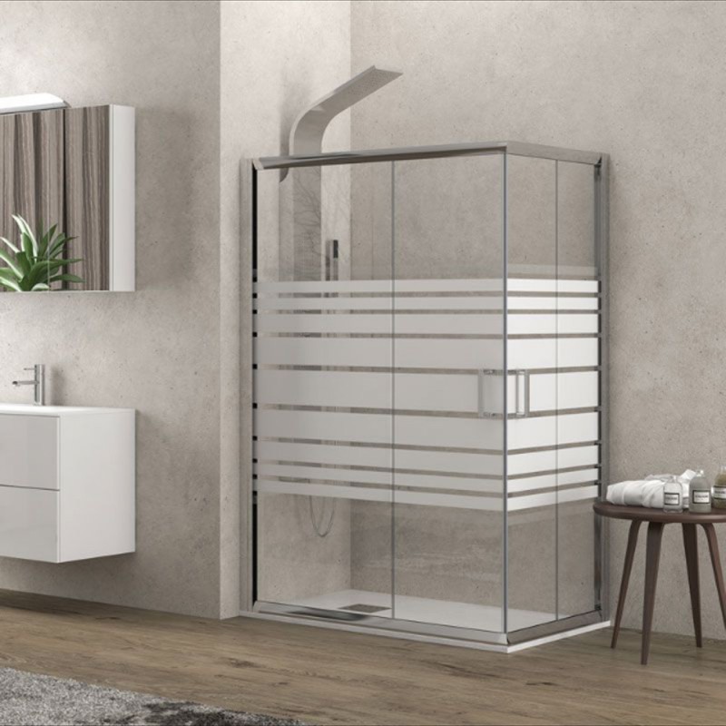 Karag New Flora 100 Καμπίνα Ντουζιέρας με Συρόμενη Πόρτα 70x80x180cm Serigrafato Cromo Karag New Flora 100 Καμπίνα Ντουζιέρας με Συρόμενη Πόρτα 70x80x180cm Serigrafato Cromo