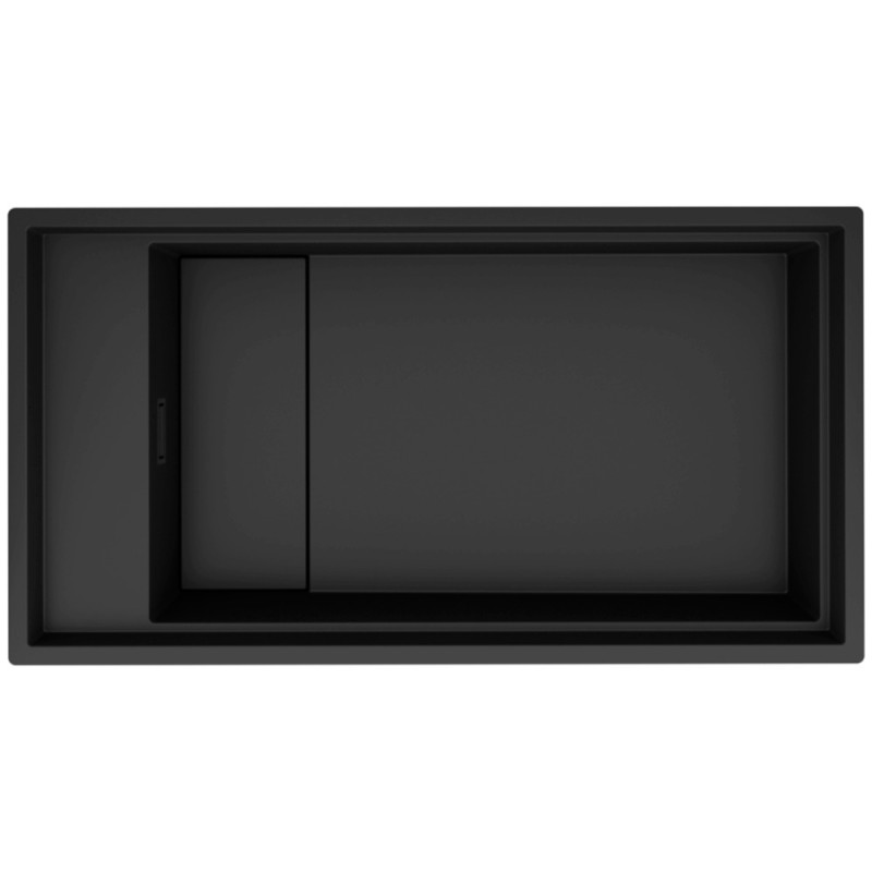 Elleci Dialogo 360 Workstation Ένθετος Νεροχύτης από Συνθετικό Γρανίτη Μ86xΠ46cm Μαύρος