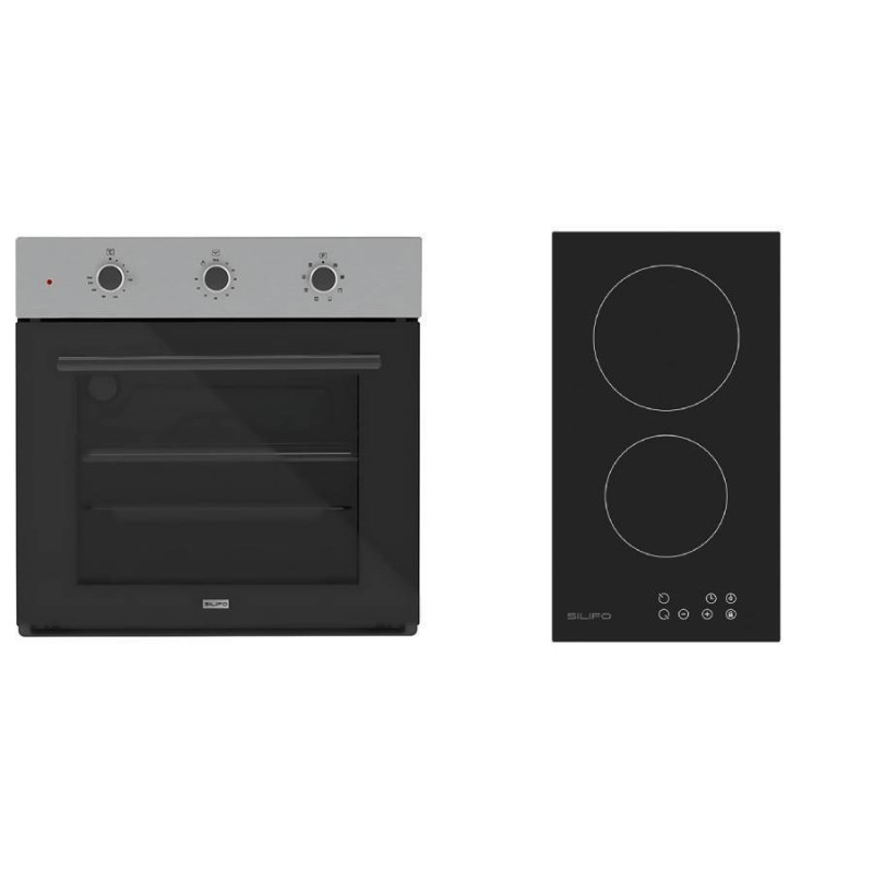 Silifo SF6008 + SF6801HDV2 Φούρνος άνω Πάγκου 50lt με Κεραμικές Εστίες Π59.5εκ. Inox