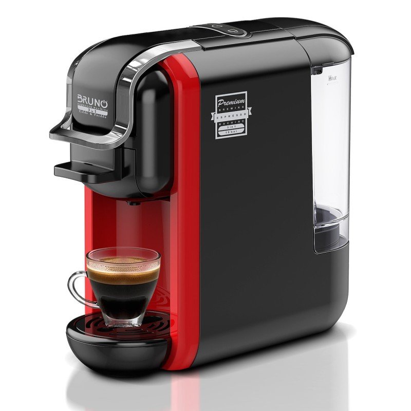 Bruno Μηχανή Espresso 1450W Πίεσης 19bar Κόκκινη BRN-0214