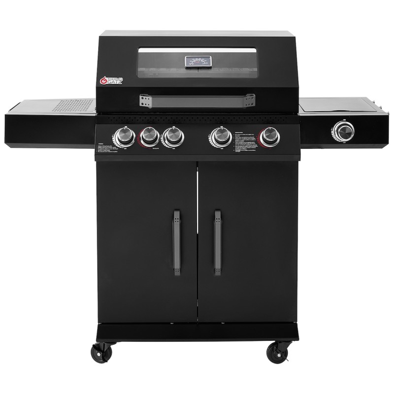 Thermogatz GS Grill Abyss View Ψησταριά Υγραερίου Μαντεμένιας Σχάρας 70.5x42εκ. με 4 Εστίες 19kW και Πλαϊνό Μάτι Υπερύθρων 4kW