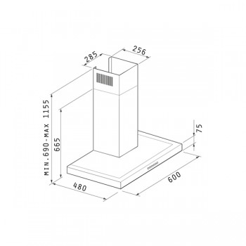 Pyramis Premium Agilo 60 Απορροφητήρας 60cm 065030701 (3 άτοκες δόσεις)