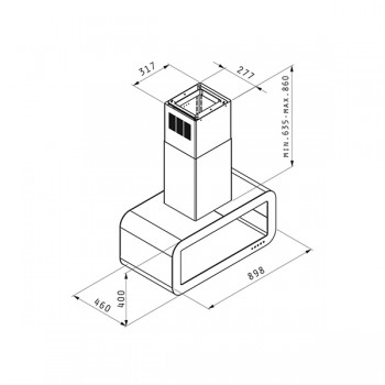 Pyramis Corso 90cm 065021701 Απορροφητήρας Καμινάδα οροφής (3 άτοκες δόσεις)